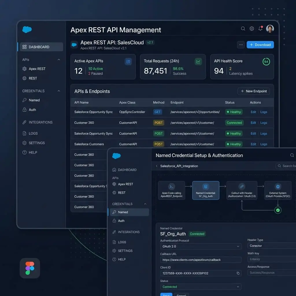 Apex REST APIs & Single Sign-On — Salesforce loan origination platform UI