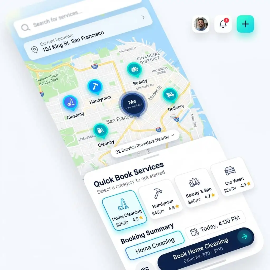 Service Booking Flow — Salesforce loan origination platform UI