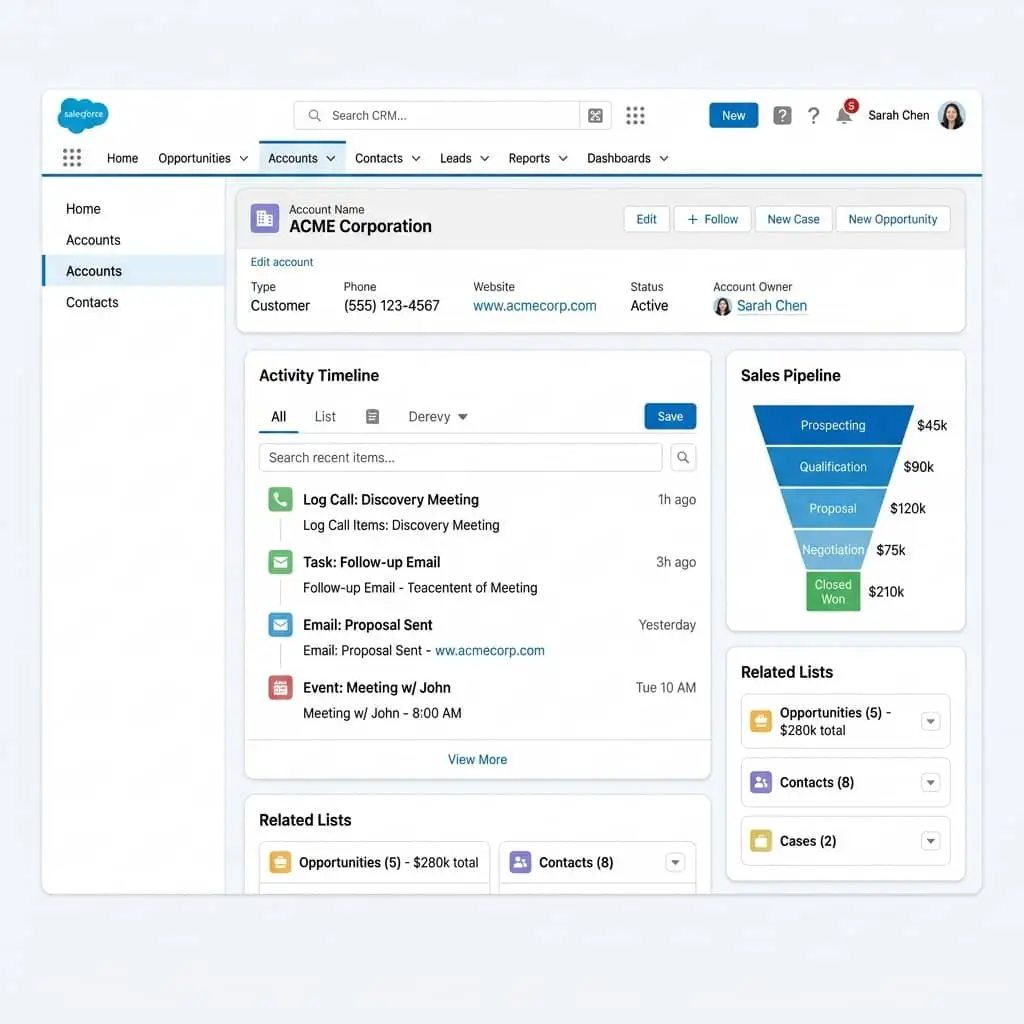 Sales Cloud Workspace — Salesforce loan origination platform UI