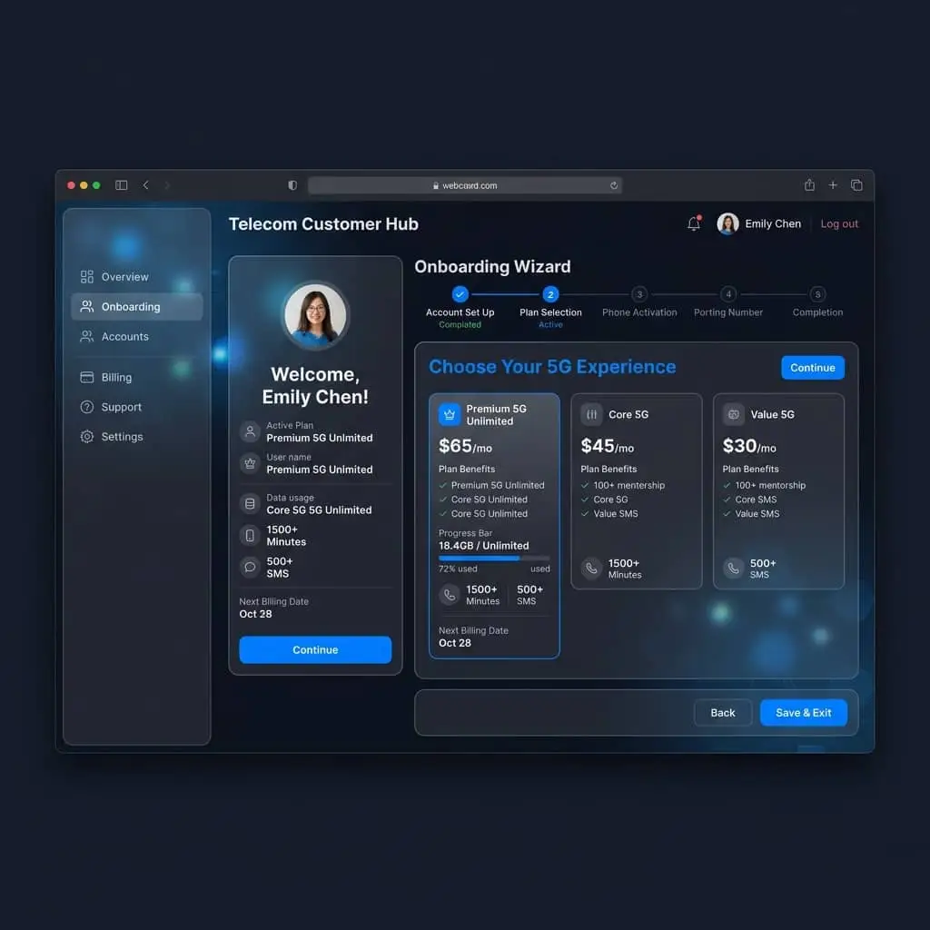 OmniScript Onboarding Journey — Salesforce loan origination platform UI